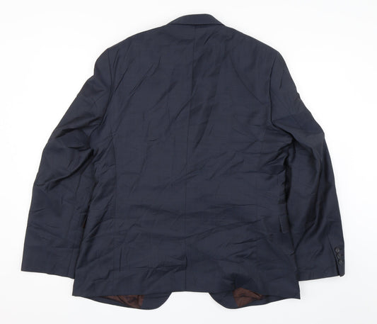 Woolmark blend Mens Blue Jacket Suit Jacket Size 44