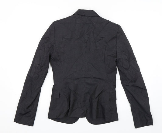 Mango Womens Black Striped Jacket Suit Jacket Size 8