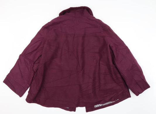 Anne De Lancay Womens Purple Overcoat Coat Size XL