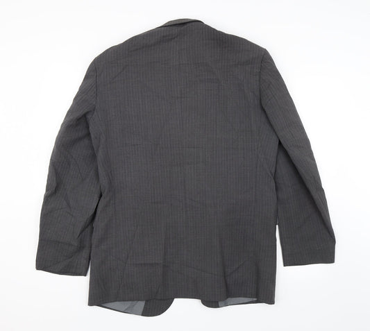 m&s Mens Green Striped Jacket Suit Jacket Size M