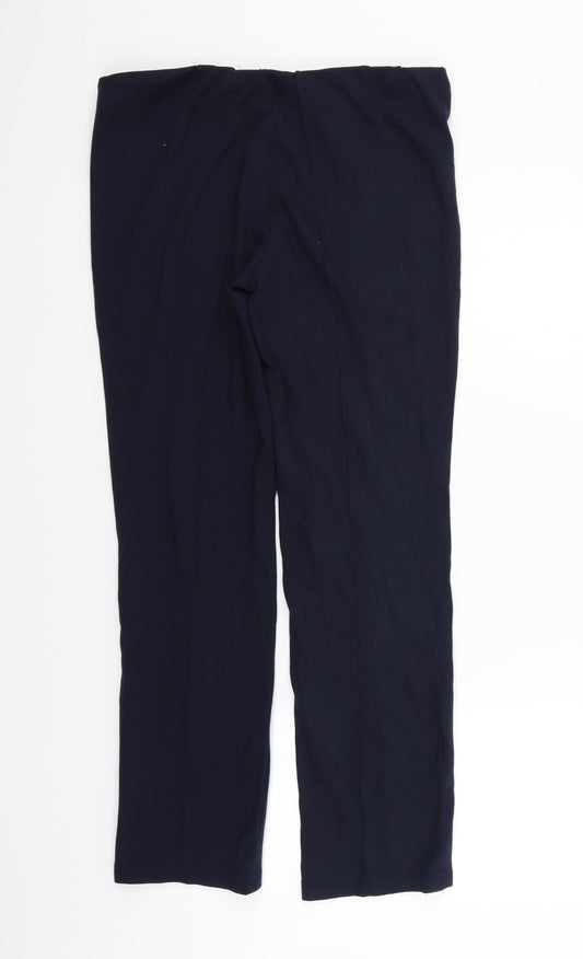 Barbara Lebek Womens Blue Trousers Size 14 L26 in