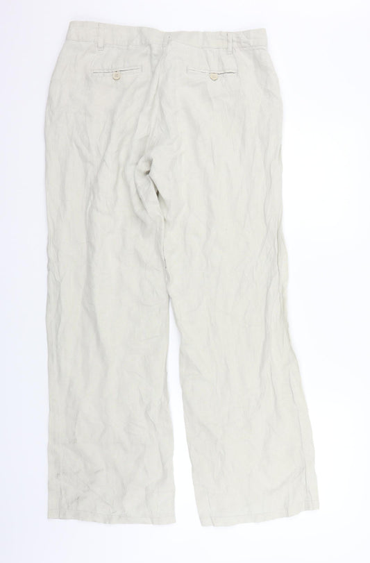 sapphire Womens Beige Trousers Size 14 L30 in