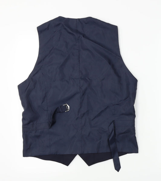 Marks and Spencer Mens Blue Jacket Suit Waistcoat Size S