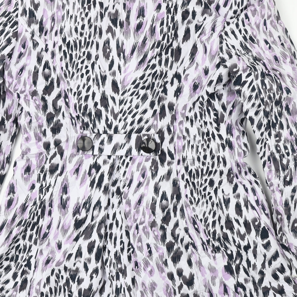 Marks and Spencer Womens White Animal Print Jacket Coat Size 12