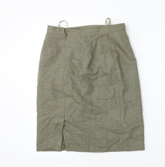 Marks and Spencer Womens Brown Check Bandage Skirt Size 28 in