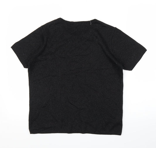 EWM Womens Black Basic T-Shirt Size 10