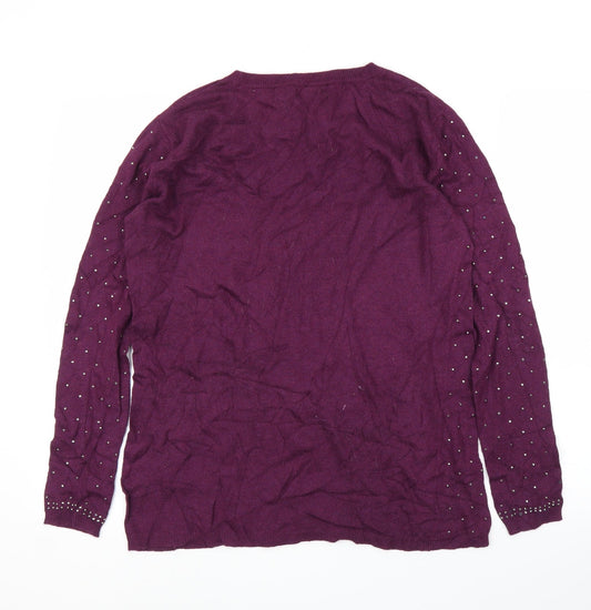 River Island Womens Purple Pullover Jumper Size 12