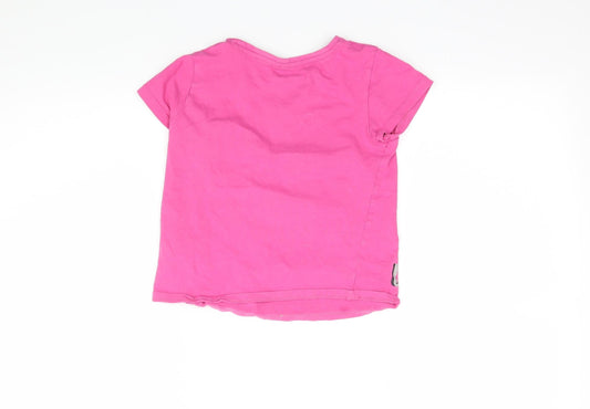 Pep&co Girls Pink Basic T-Shirt Size 6-7 Years - Floss like a boss