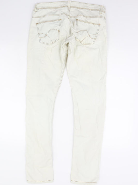 Terranova Womens White Straight Jeans Size L L30 in