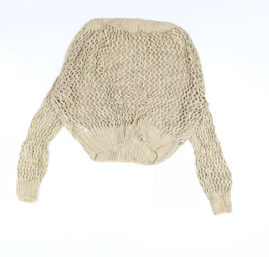 Be beau Womens Gold Pullover Jumper Size 8