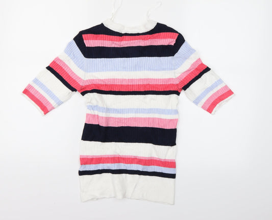 Marks and Spencer Womens Multicoloured Striped Basic Blouse Size 10