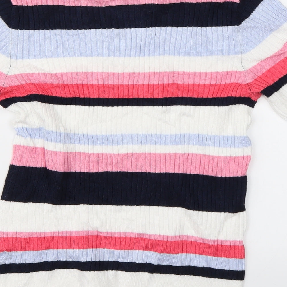 Marks and Spencer Womens Multicoloured Striped Basic Blouse Size 10