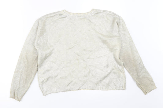 H&M Girls Gold Pullover Jumper Size 11-12 Years