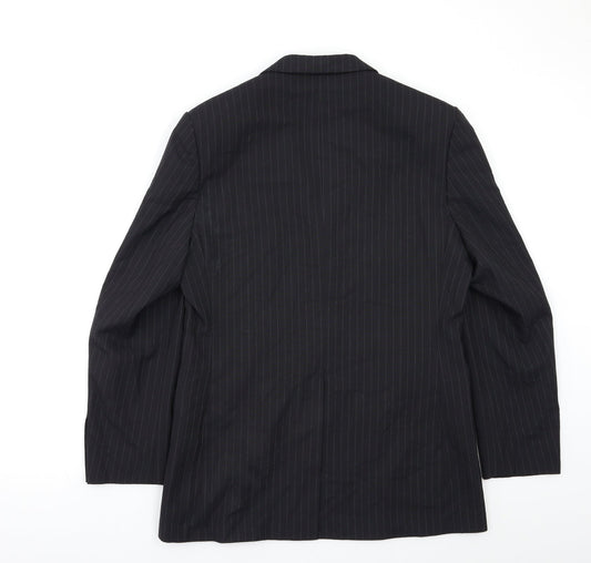 F&F Mens Black Striped 3 Piece Blazer Size 38