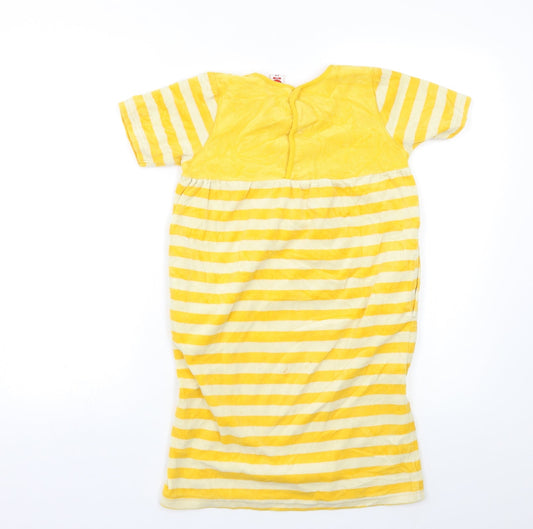 Preworn Girls Yellow Striped Size 7-8 Years