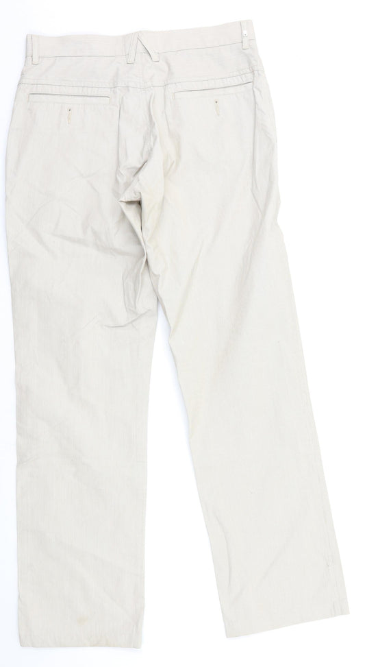 Blackberrys Womens Beige Striped Chino Trousers Size S L30 in