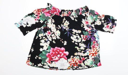 Bodyfit Womens Beige Floral Basic Blouse Size L