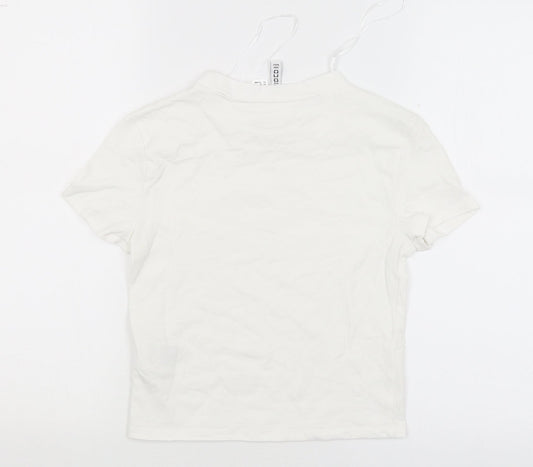 Divided Womens White Basic T-Shirt Size M