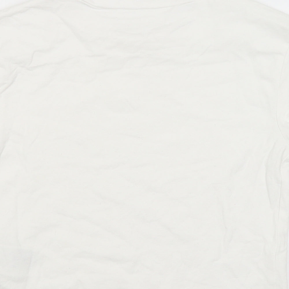 Divided Womens White Basic T-Shirt Size M