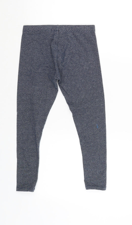 NEXT Girls Blue Striped Jogger Trousers Size 9 Years