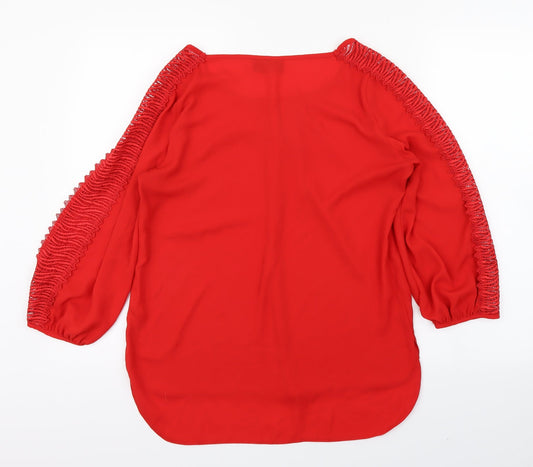 Wallis Womens Red Basic Blouse Size S
