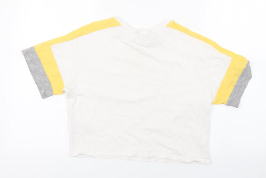 New Look Girls White Cropped T-Shirt Size 12-13 Years