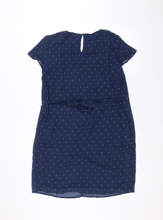 Calliope Womens Blue Polka Dot Basic T-Shirt Size M