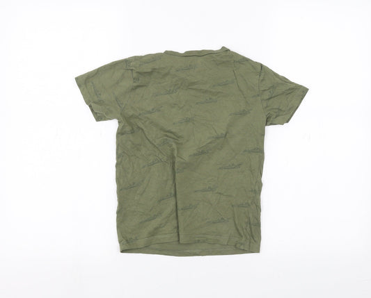H&M Boys Green Basic T-Shirt Size 6-7 Years