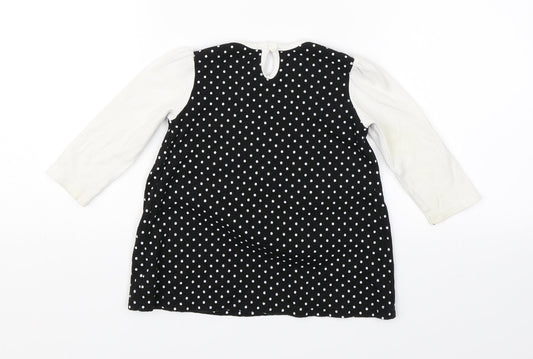 George Girls Black Polka Dot A-Line Size 9-12 Months