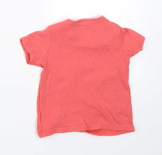 Mama & Papas Girls Pink Basic T-Shirt Size 9-12 Months
