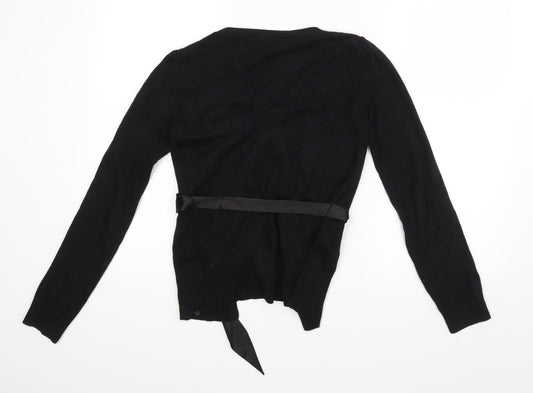 Savidqa Womens Black Cardigan Jumper Size 12
