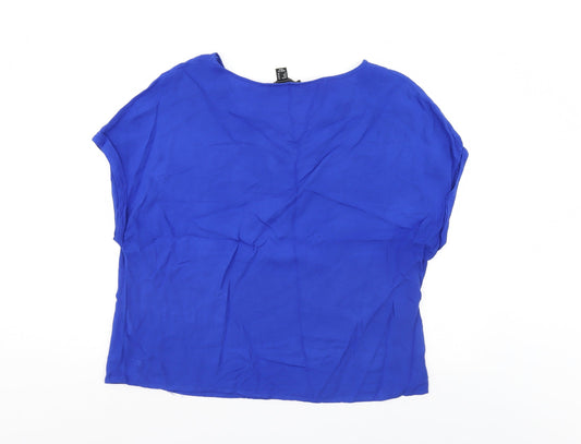 AtmosphereBLUE Womens Blue Basic Blouse Size 14