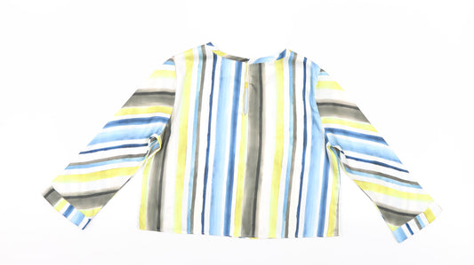 Zara Womens Multicoloured Striped Basic Blouse Size L
