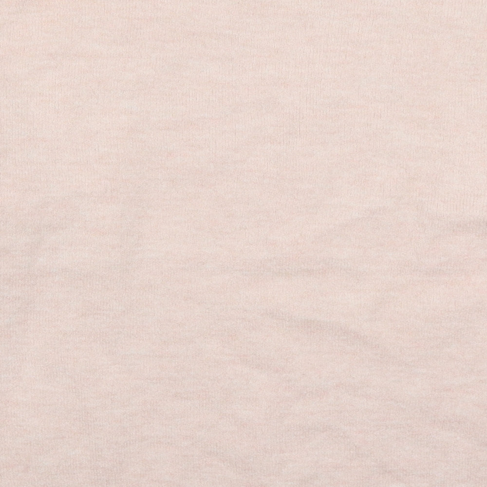 New Look Womens Pink Animal Print Knit Pullover Jumper Size S
