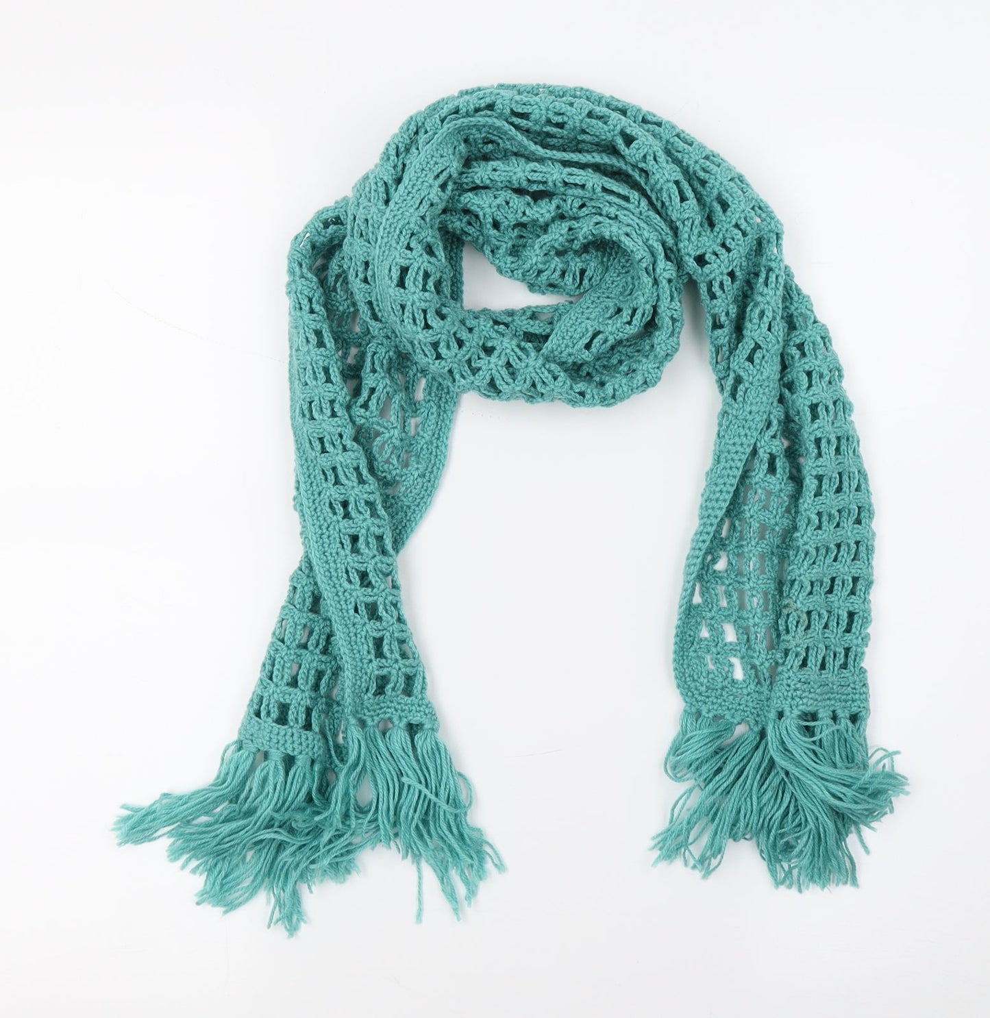 Preworn Womens Green Knit Scarf
