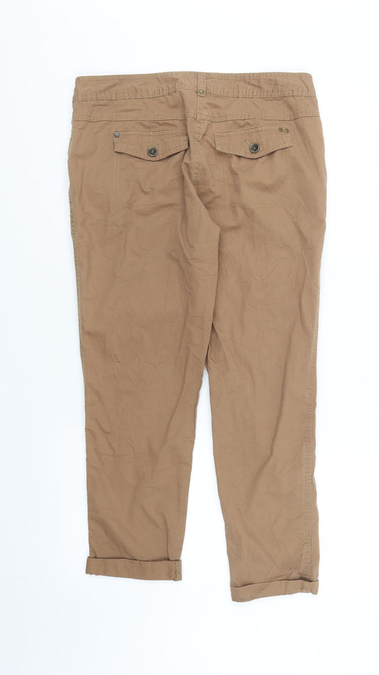 BHS Womens Brown Trousers Size 12 L26 in