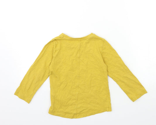 mamas & papas Girls Yellow Basic T-Shirt Size 2-3 Years