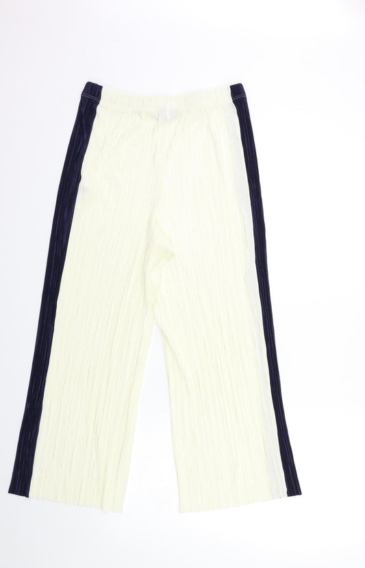 Topshop Womens Beige Striped Trousers Size 12 L24 in