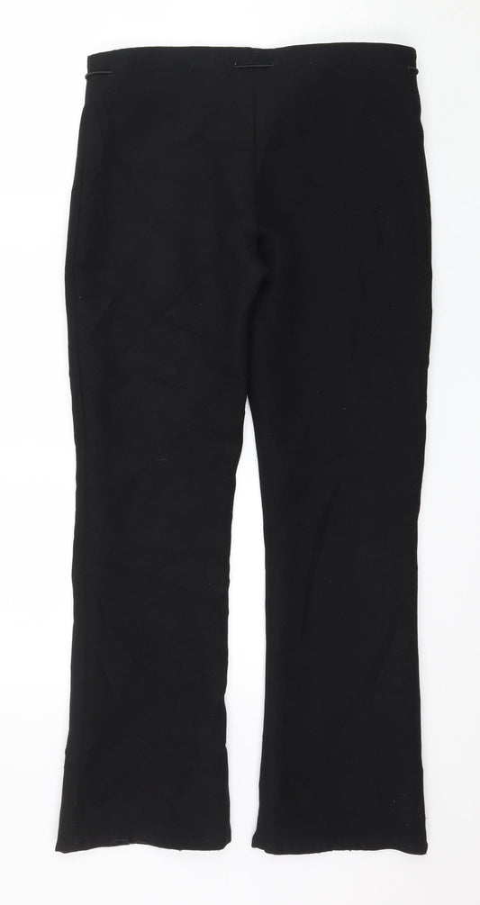 Preworn Womens Black Trousers Size 12 L28 in