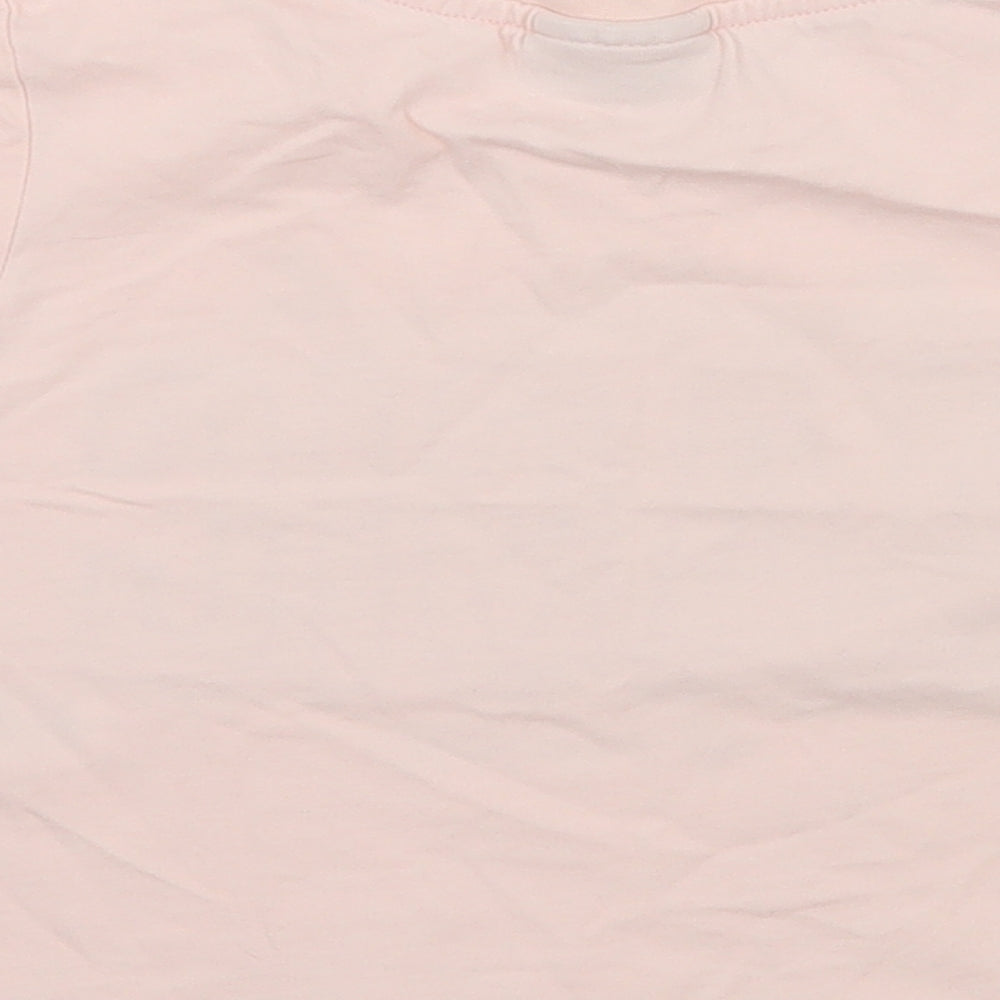 Brand and care label for Matalan girls’ pink jersey basic t-shirt, size 5, years - magic