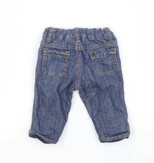 John Lewis Boys Blue Denim Capri Jeans Size 0-3 Months