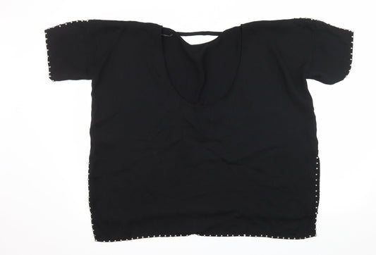 H&M Womens Black Basic Blouse Size S - open back