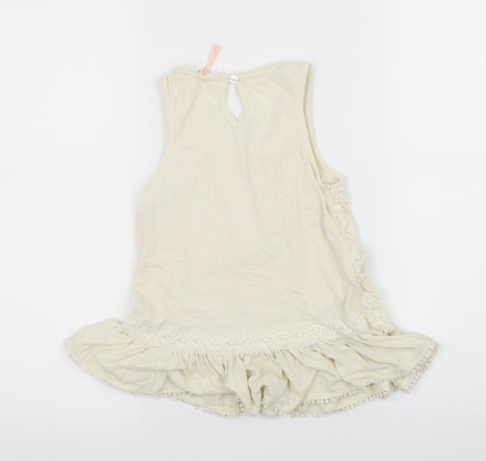 NEXT Girls Ivory Jersey Basic Tank Size 8 Years