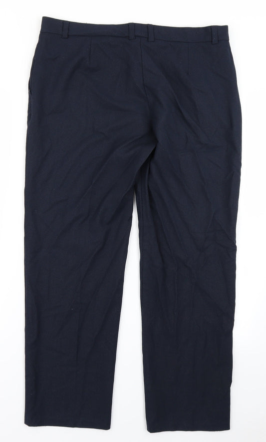 M&S Collection Womens Blue Trousers Size 14 L24 in