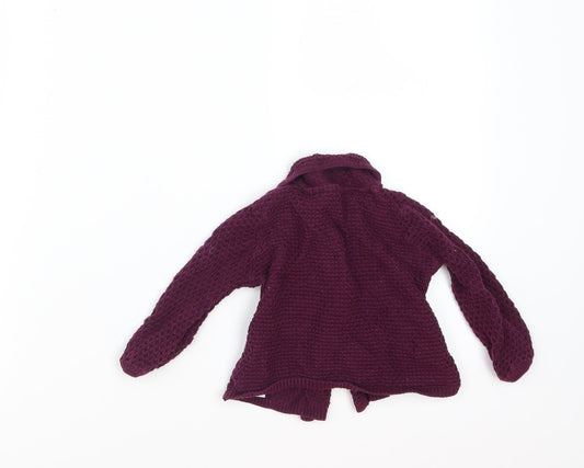 Marks and Spencer Girls Purple Cardigan Jumper Size 3-6 Months