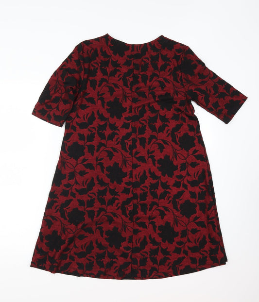 TU Womens Red Floral A-Line Size 8