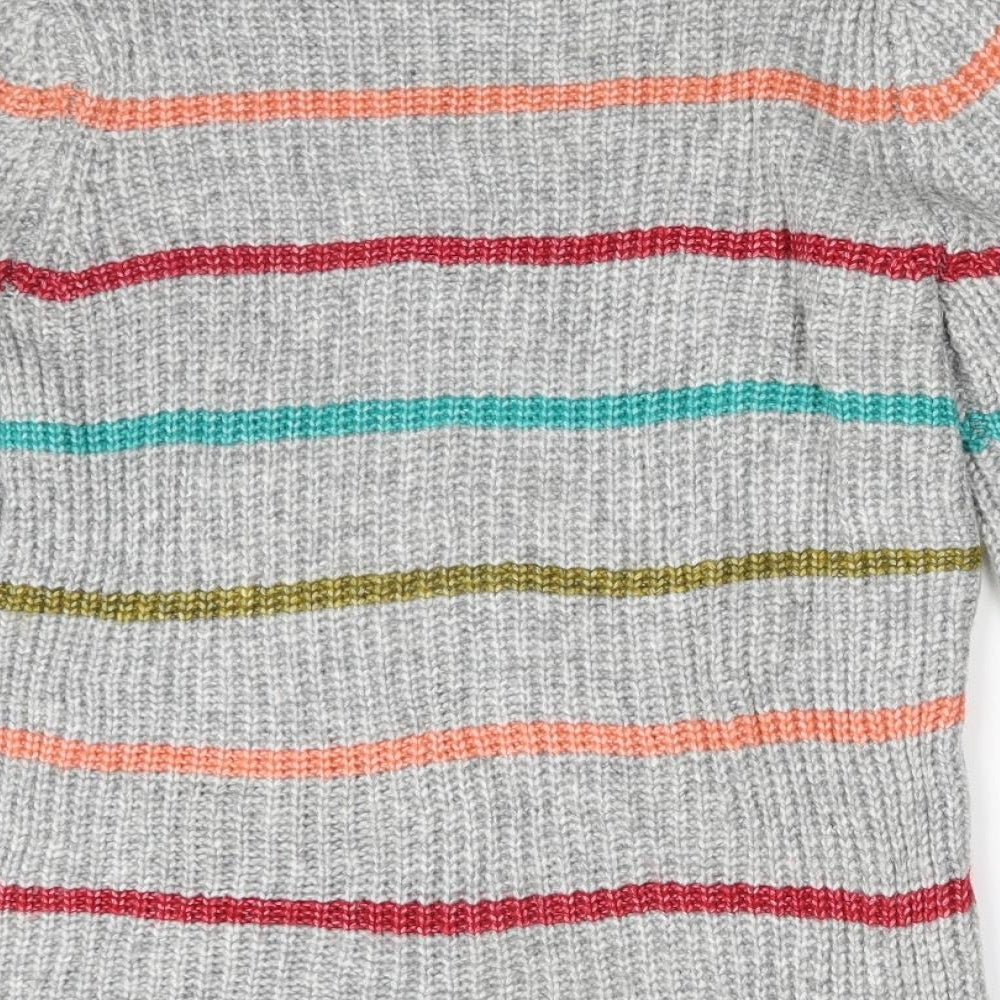 Papaya Womens Grey Striped Pullover Jumper Size M
