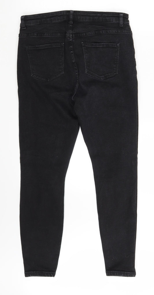 Denim & Co. Womens Black Denim Skinny Jeans Size 14 L26 in