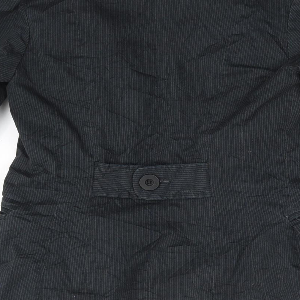 New Look Womens Black Striped Jacket Blazer Size 10