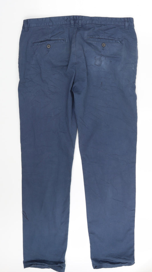 Denim & Co Mens Blue Trousers Size 36 L31 in
